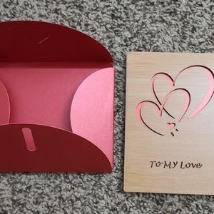 Handmade Wooden Valentines Day Card